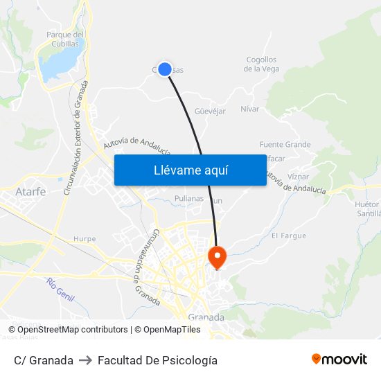 C/ Granada to Facultad De Psicología map