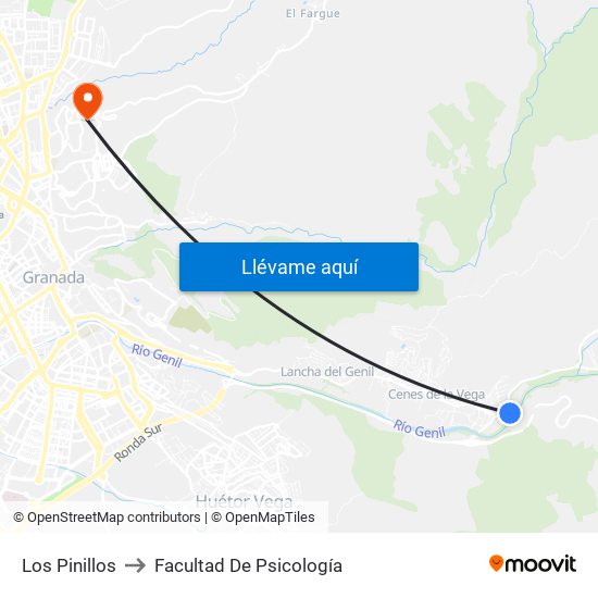 Los Pinillos to Facultad De Psicología map