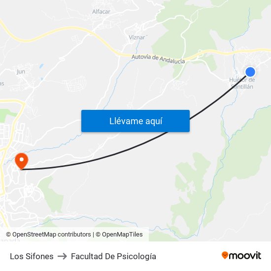Los Sifones to Facultad De Psicología map