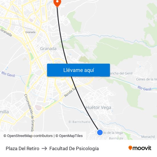 Plaza Del Retiro to Facultad De Psicología map