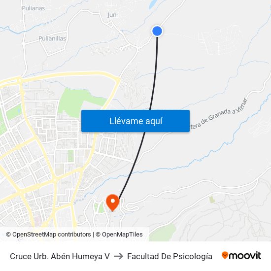 Cruce Urb. Abén Humeya V to Facultad De Psicología map