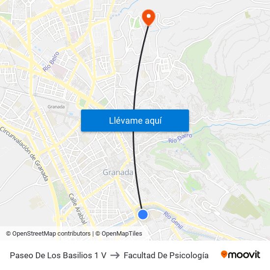 Paseo De Los Basilios 1 V to Facultad De Psicología map