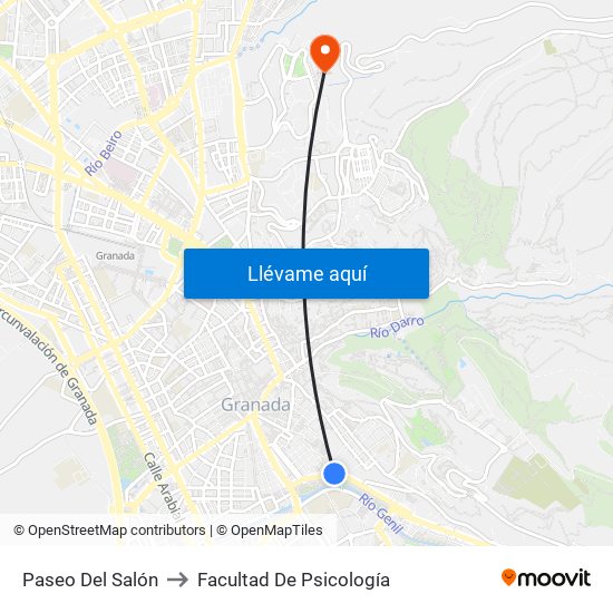 Paseo Del Salón to Facultad De Psicología map