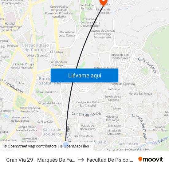 Gran Vía 29 - Marqués De Falces to Facultad De Psicología map