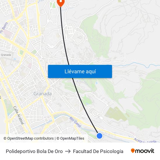 Polideportivo Bola De Oro to Facultad De Psicología map