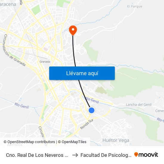 Cno. Real De Los Neveros 28 to Facultad De Psicología map