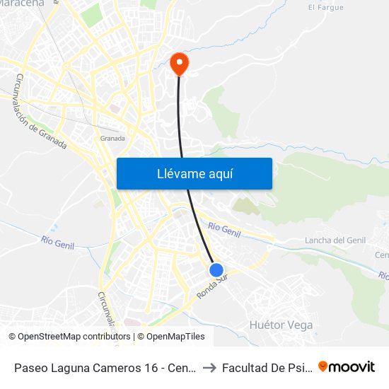 Paseo Laguna Cameros 16 - Centro Comercial to Facultad De Psicología map