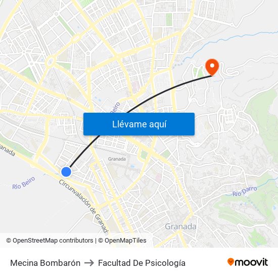 Mecina Bombarón to Facultad De Psicología map