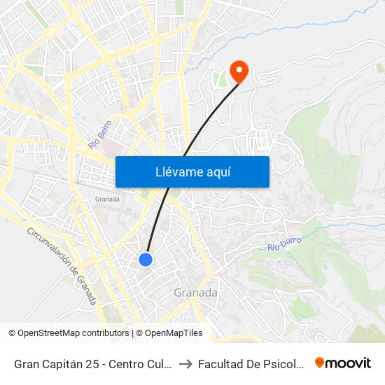 Gran Capitán 25 - Centro Cultural to Facultad De Psicología map