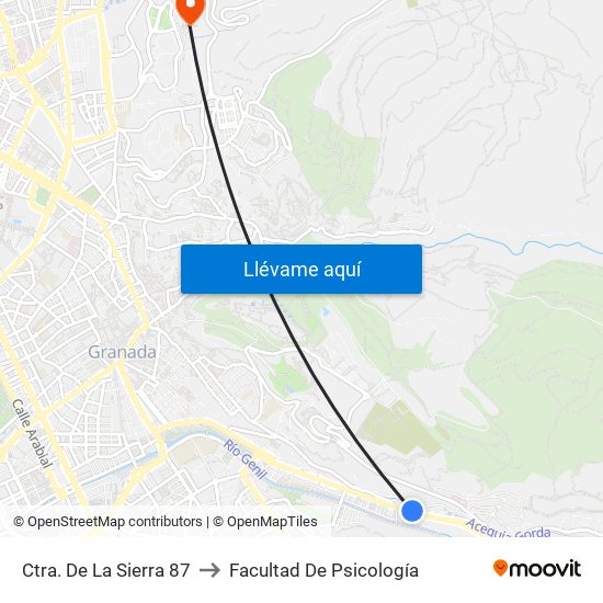 Ctra. De La Sierra 87 to Facultad De Psicología map