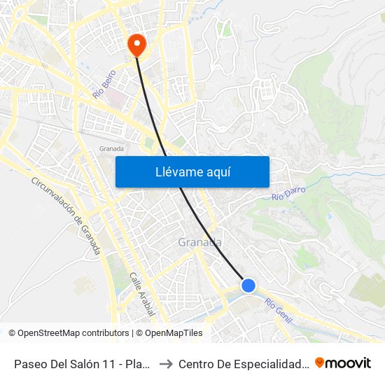 Paseo Del Salón 11 - Plaza Carretas to Centro De Especialidades Cartuja map