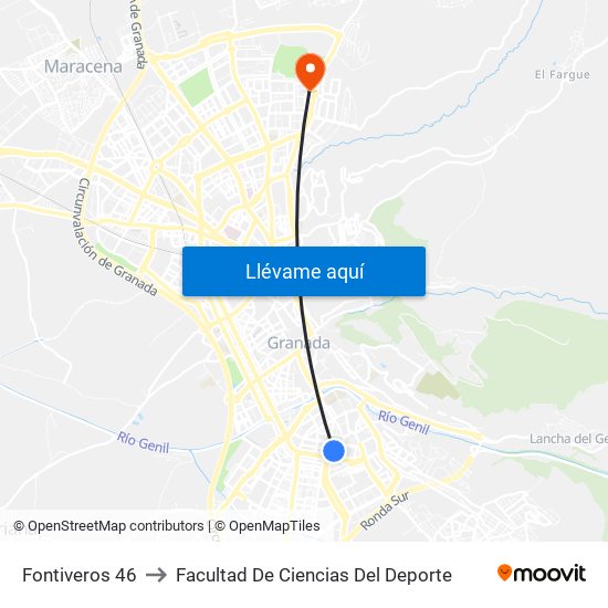 Fontiveros 46 to Facultad De Ciencias Del Deporte map