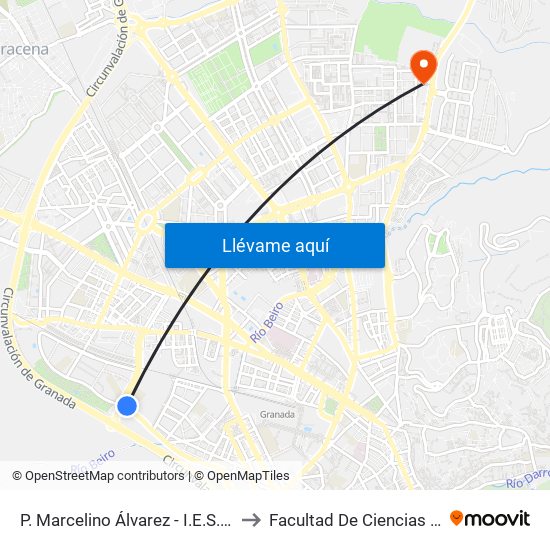 P. Marcelino Álvarez - I.E.S. Severo Ochoa to Facultad De Ciencias Del Deporte map