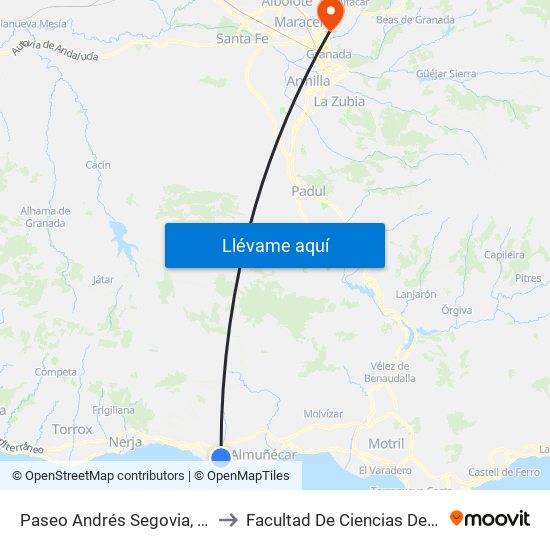 Paseo Andrés Segovia, Náuticas to Facultad De Ciencias Del Deporte map