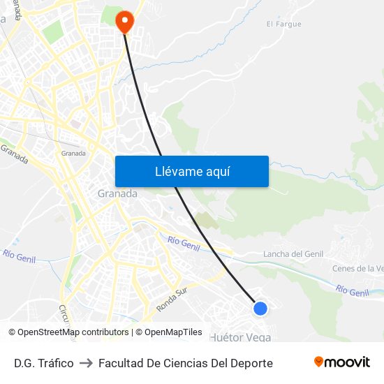 D.G. Tráfico to Facultad De Ciencias Del Deporte map