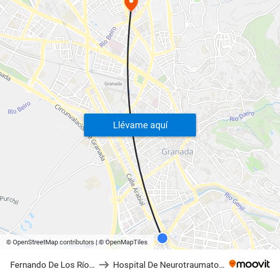 Fernando De Los Ríos - Av. Barcelona to Hospital De Neurotraumatología Y Rehabilitación map