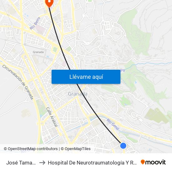 José Tamayo 23 to Hospital De Neurotraumatología Y Rehabilitación map