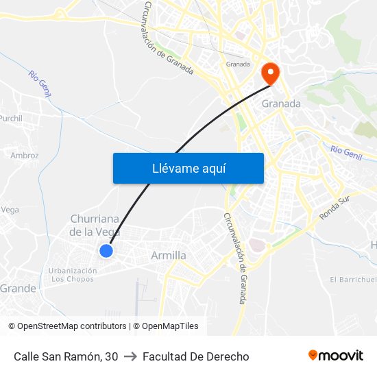 Calle San Ramón, 30 to Facultad De Derecho map