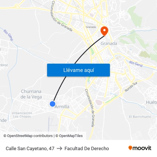 Calle San Cayetano, 47 to Facultad De Derecho map