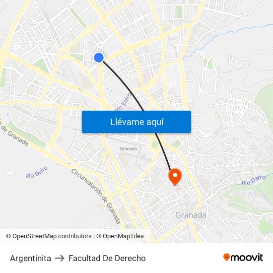 Argentinita to Facultad De Derecho map