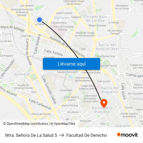 Ntra. Señora De La Salud 5 to Facultad De Derecho map