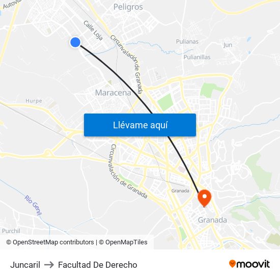 Juncaril to Facultad De Derecho map