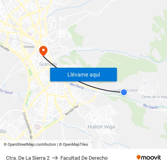 Ctra. De La Sierra 2 to Facultad De Derecho map