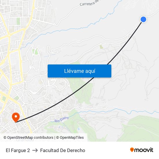 El Fargue 2 to Facultad De Derecho map