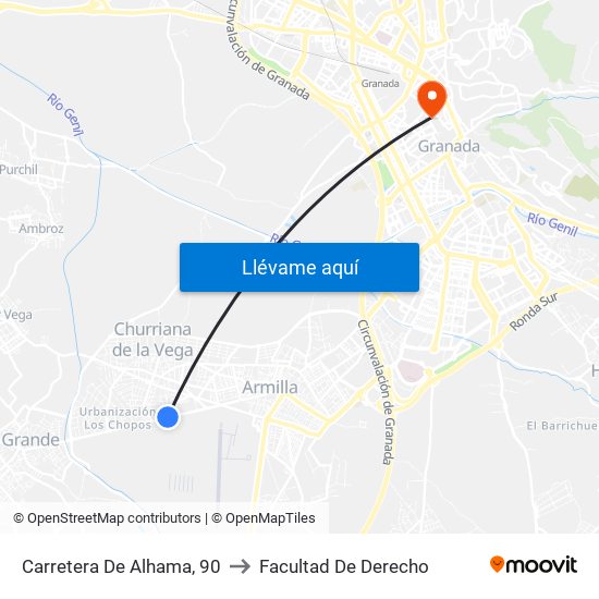 Carretera De Alhama, 90 to Facultad De Derecho map