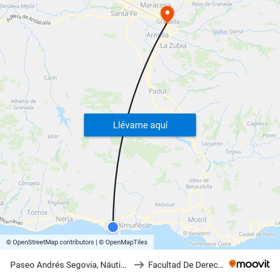 Paseo Andrés Segovia, Náuticas to Facultad De Derecho map
