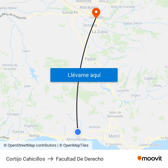 Cortijo Cahicillos to Facultad De Derecho map