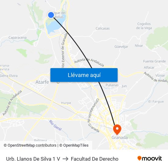 Urb. Llanos De Silva 1 V to Facultad De Derecho map