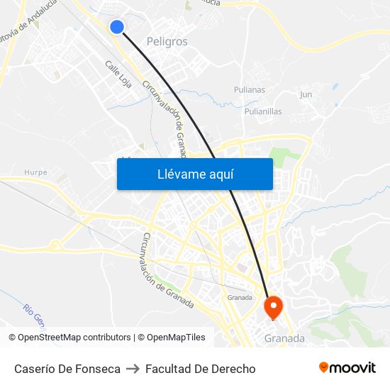 Caserío De Fonseca to Facultad De Derecho map