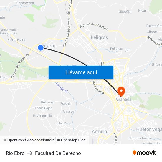 Río Ebro to Facultad De Derecho map