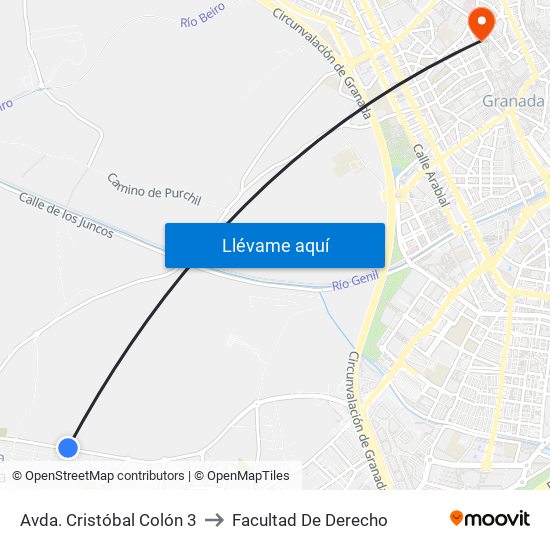 Avda. Cristóbal Colón 3 to Facultad De Derecho map