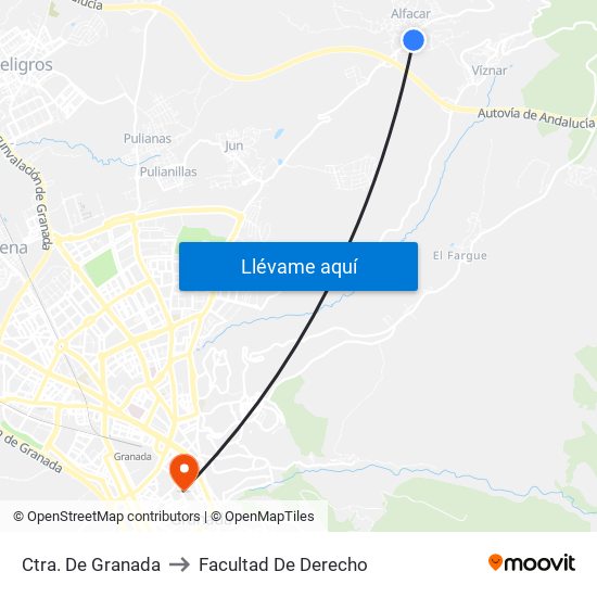 Ctra. De Granada to Facultad De Derecho map