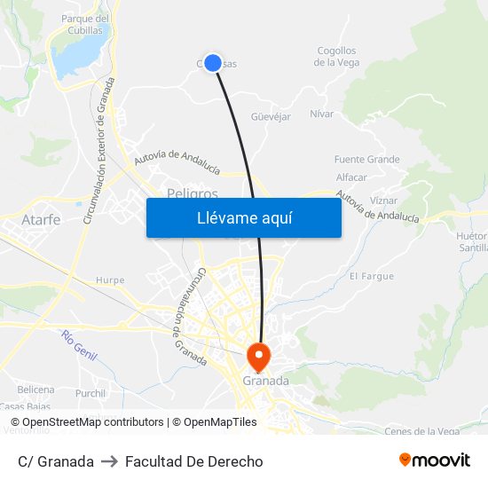 C/ Granada to Facultad De Derecho map