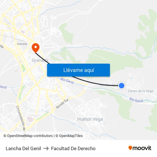 Lancha Del Genil to Facultad De Derecho map