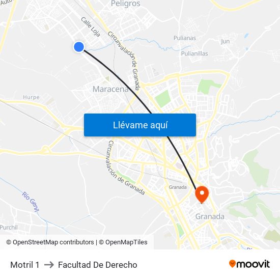 Motril 1 to Facultad De Derecho map