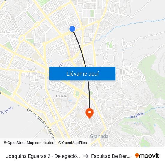 Joaquina Eguaras 2 - Delegación Jjaa to Facultad De Derecho map