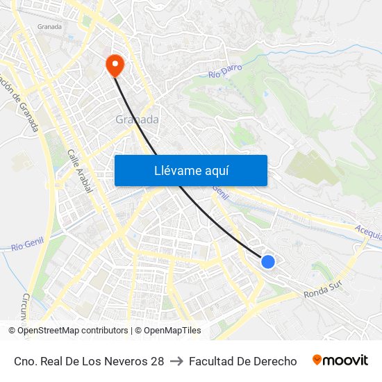 Cno. Real De Los Neveros 28 to Facultad De Derecho map