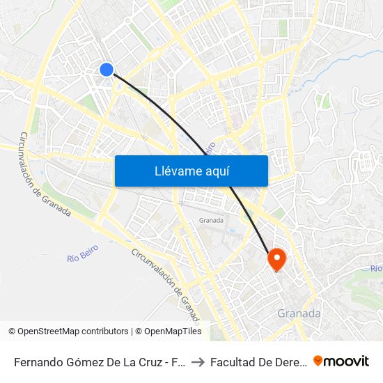 Fernando Gómez De La Cruz - Fte 59 to Facultad De Derecho map