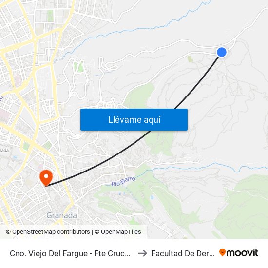 Cno. Viejo Del Fargue - Fte Cruce Abadía to Facultad De Derecho map