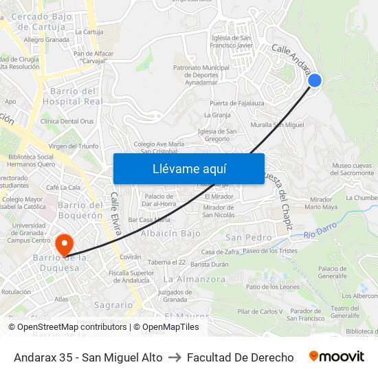 Andarax 35 - San Miguel Alto to Facultad De Derecho map