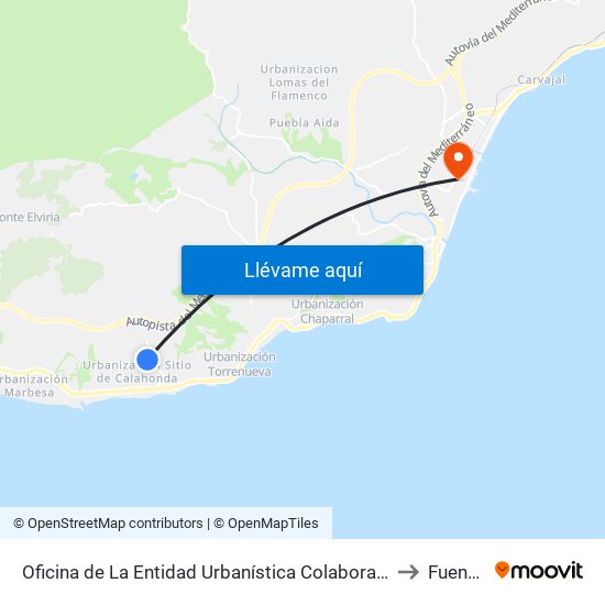 Oficina de La Entidad Urbanística Colaboradora Sitio de Calahonda to Fuengirola map