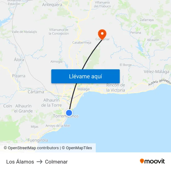 Los Álamos to Colmenar map