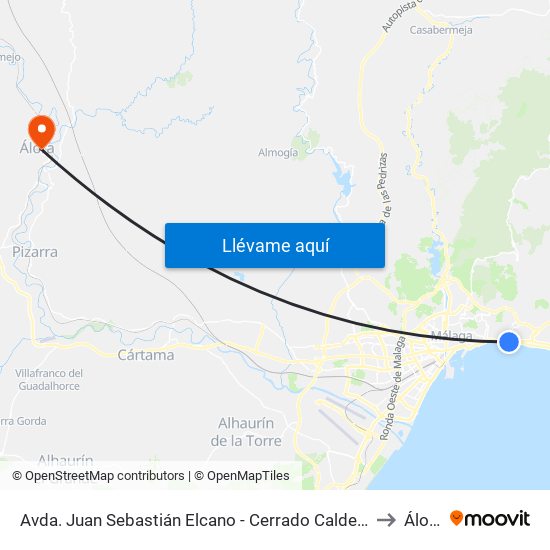 Avda. Juan Sebastián Elcano - Cerrado Calderón to Álora map