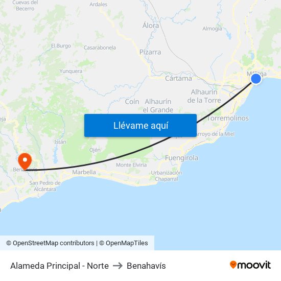 Alameda Principal - Norte to Benahavís map