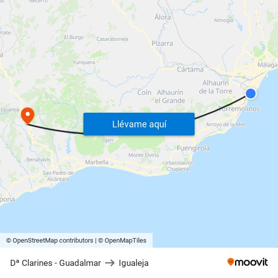 Dª Clarines - Guadalmar to Igualeja map