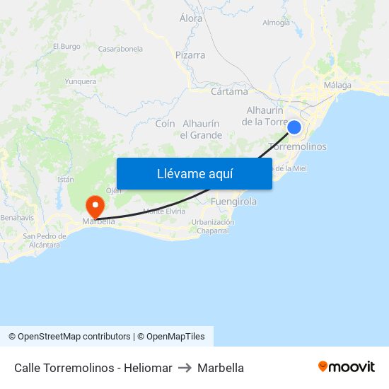Calle Torremolinos - Heliomar to Marbella map